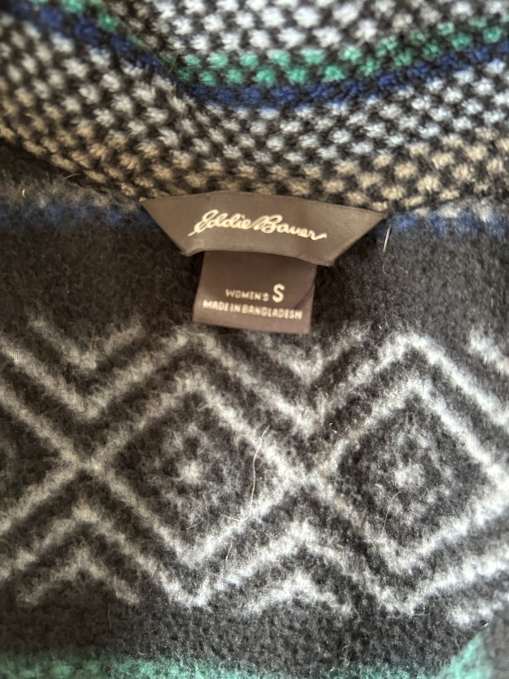 Women’s Vintage 1/4 Zip Light Eddie Bauer Blue Faire Isle Pullover Size Small - Picture 3 of 3